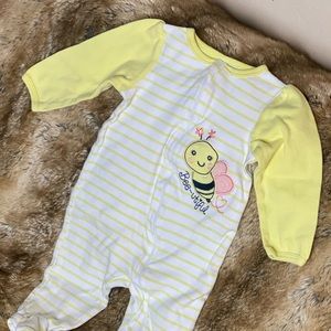 Wonder Nation 6-9 month Bee zipper baby pajamas 🐝